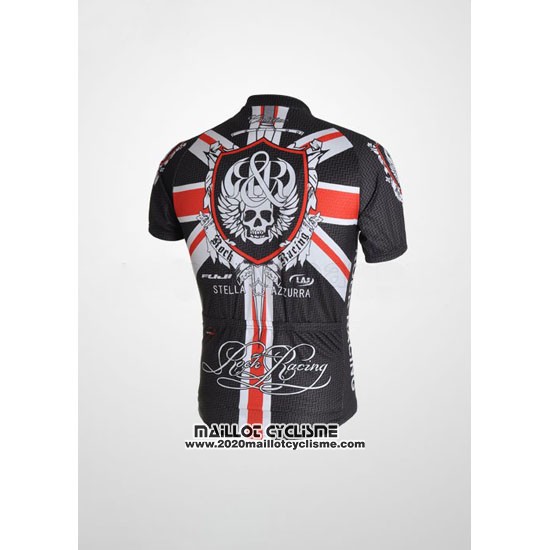2010 Maillot Ciclismo Rock Racing Noir et Rouge Manches Courtes et Cuissard